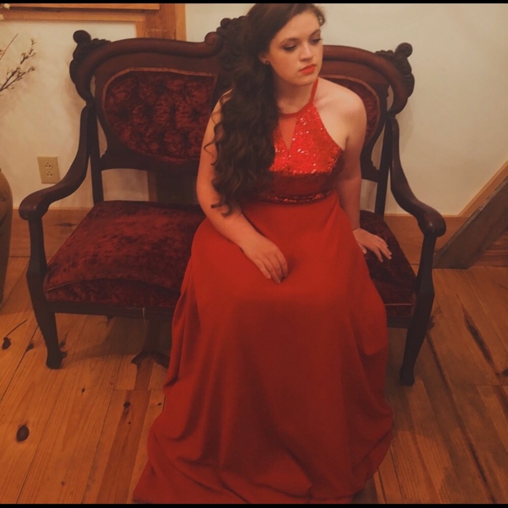 Gorgeous Red Satin Gown